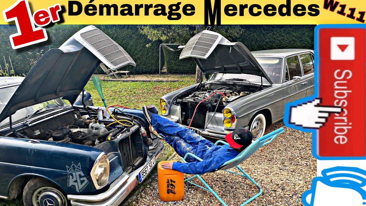 Mercedes w111 🚗Premier démarrage depuis plus de dix ans 🚗