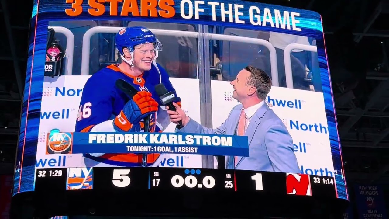 New York Islanders preseason win horn at UBS Arena
