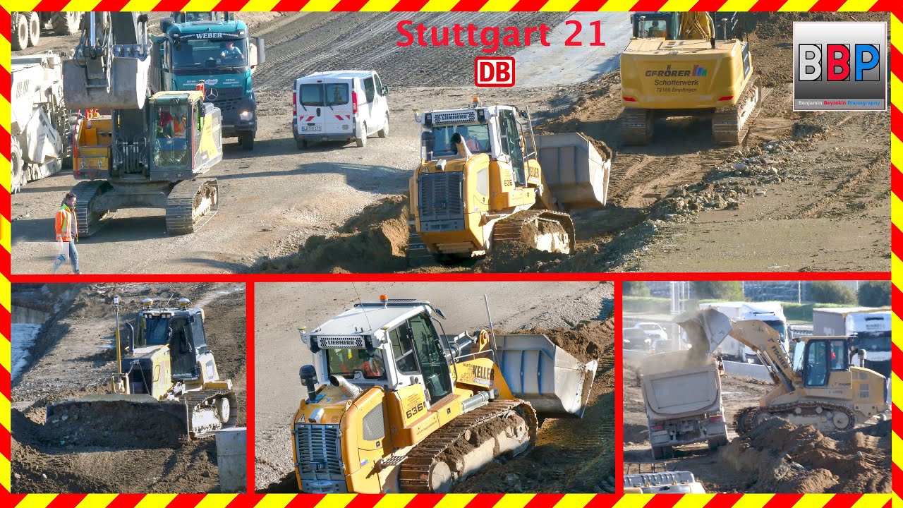 CAT D6K2 LGP, 963K, Liebherr LR 636,... Stuttgart 21, PFA 1.3a, 23.11.2022.