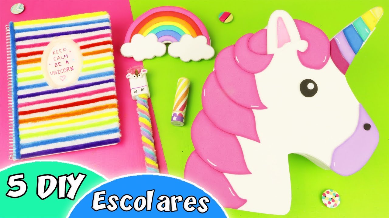5 DIY UTILES ESCOLARES UNICORNIO EPISODIO #9 - Regreso a Clases | Manualidades aPasos