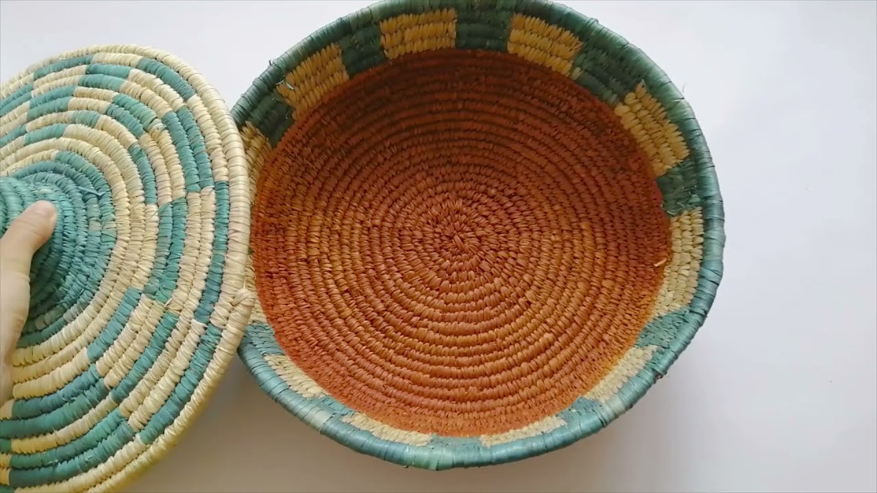 Large palm leaves pot green and red / Palmov&yacute; hrniec