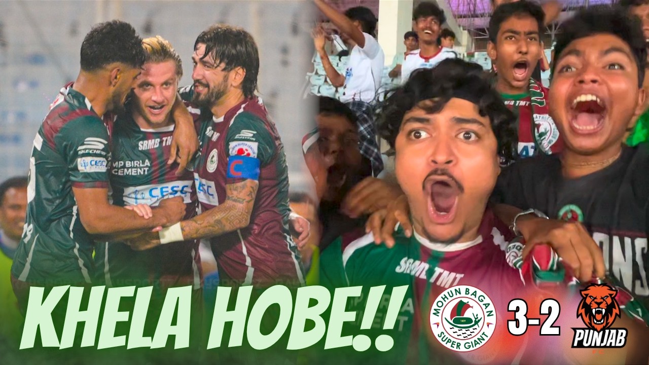 Sahal And Cummings Scores Banger! Mohun Bagan 3-2 Punjab FC Matchday Vlog 😳