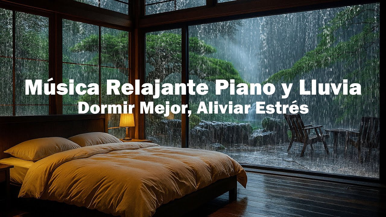 Música Relajante para Dormir,Estudiar,Meditación – Piano Suave y Lluvia Nocturna para Sueño Profundo