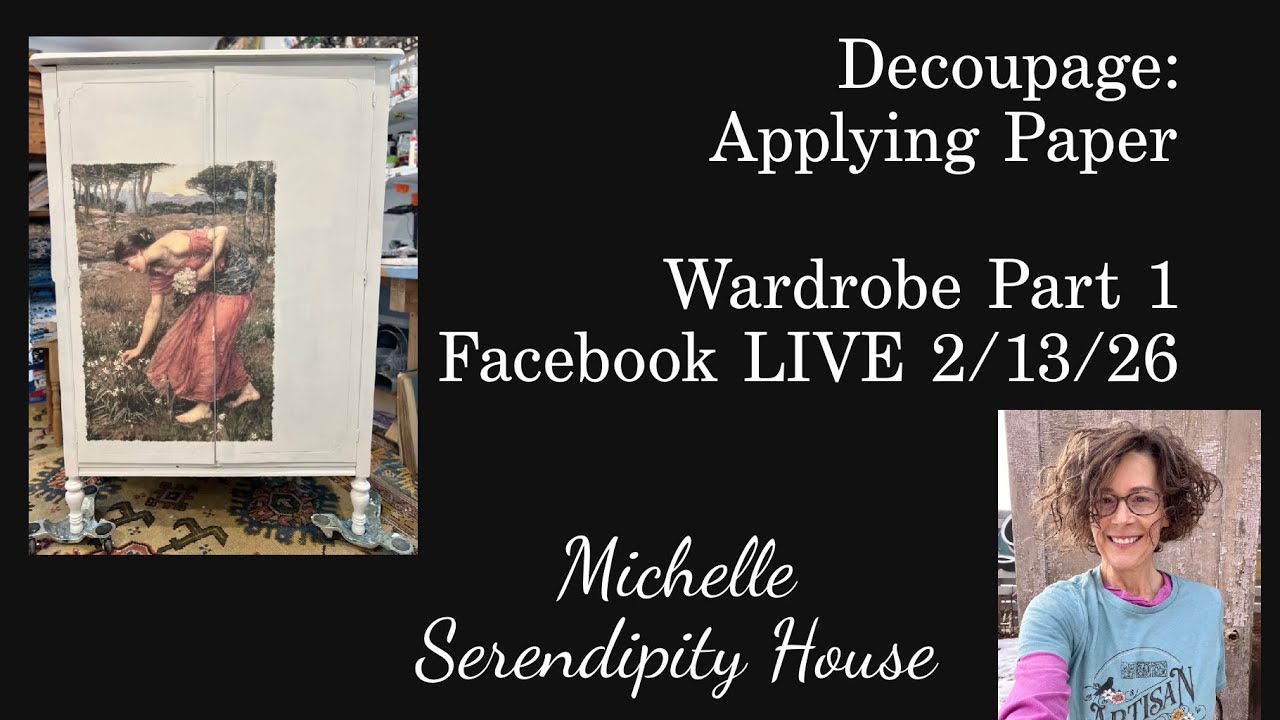 Applying Decoupage Paper to Furniture: Wardrobe Part 1