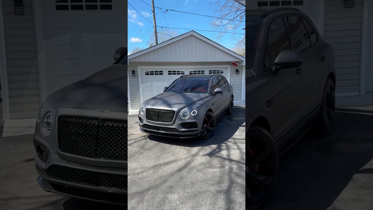 BEAUTIFUL Bentley Bentayga WRAPPED in Matte Charcoal Metallic! 🔥🔥😍 #bentley #bentayga #wrap #fyp