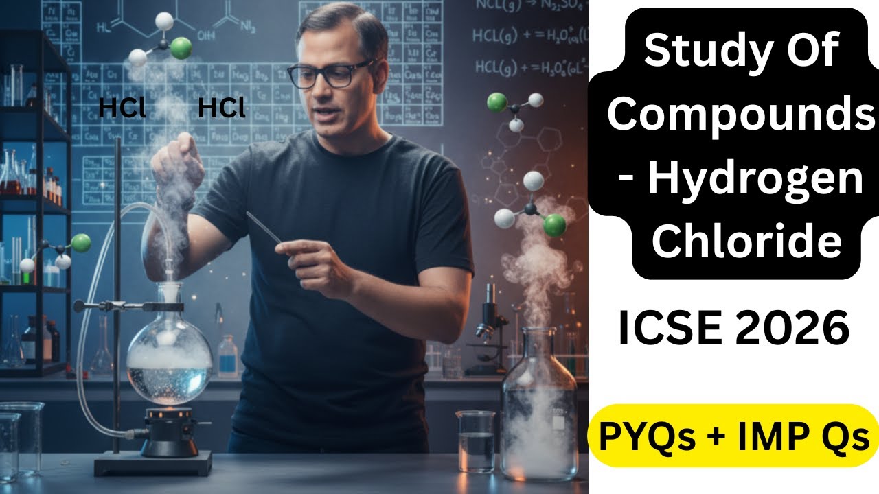 Hydrogen Chloride | Study Of Compounds Hydrogen Chloride | ICSE Class 10 | @sirtarunrupani​