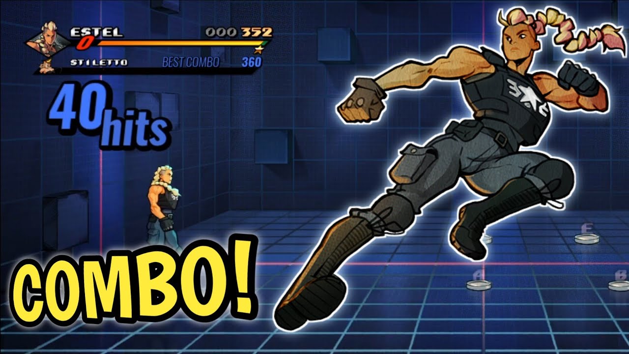 Streets Of Rage 4 - Estel 40 Hit Combo! - Estel Combo With Starter Build - Sor4 Estel Combo