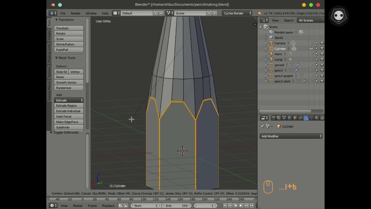3D PENCIL MODELING TOTORIAL BLENDER MAYA 3DS MAX IN hindi