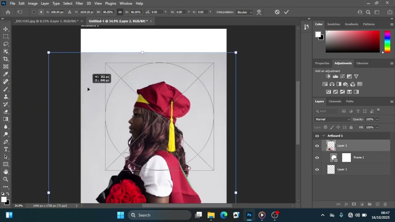 {7} Adobe Photoshop frame tool K