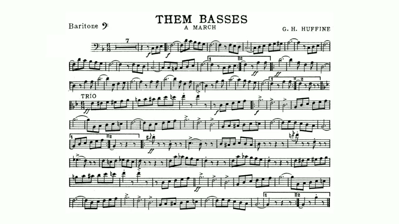 Them Basses March By Getty Herschel Huffine - Baritone