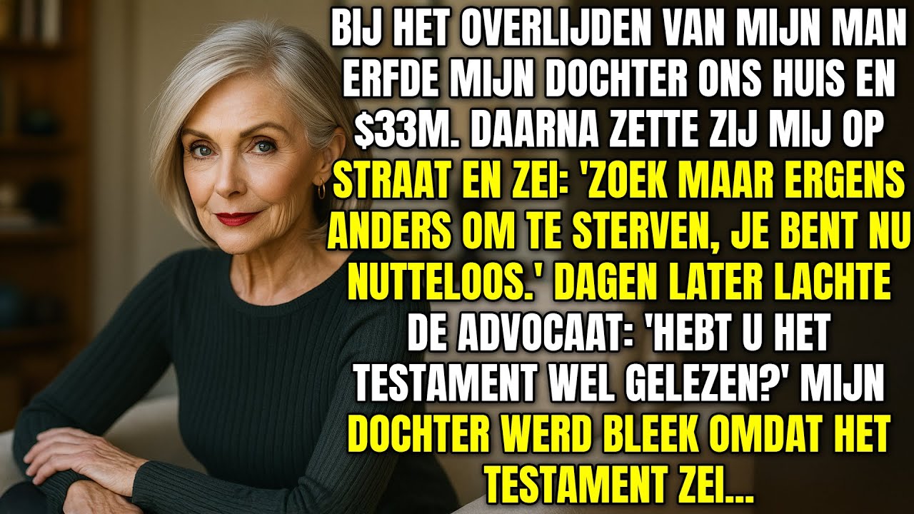 M'n dochter kreeg $33M en zette me eruit. 3 dagen later smeekte ze om m'n hulp.