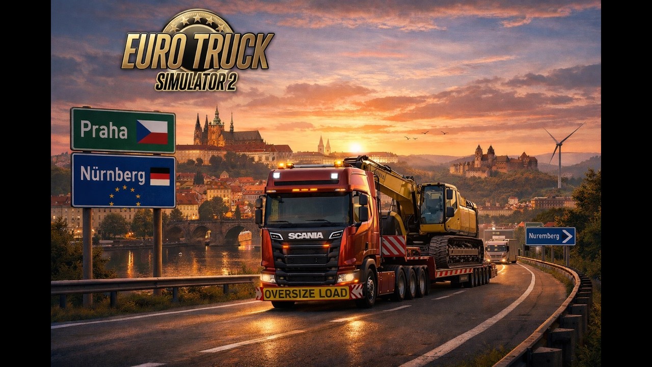 Негабаритный рейс Прага — Нюрнберг | Сложная доставка в Euro Truck Simulator 2 #ets2