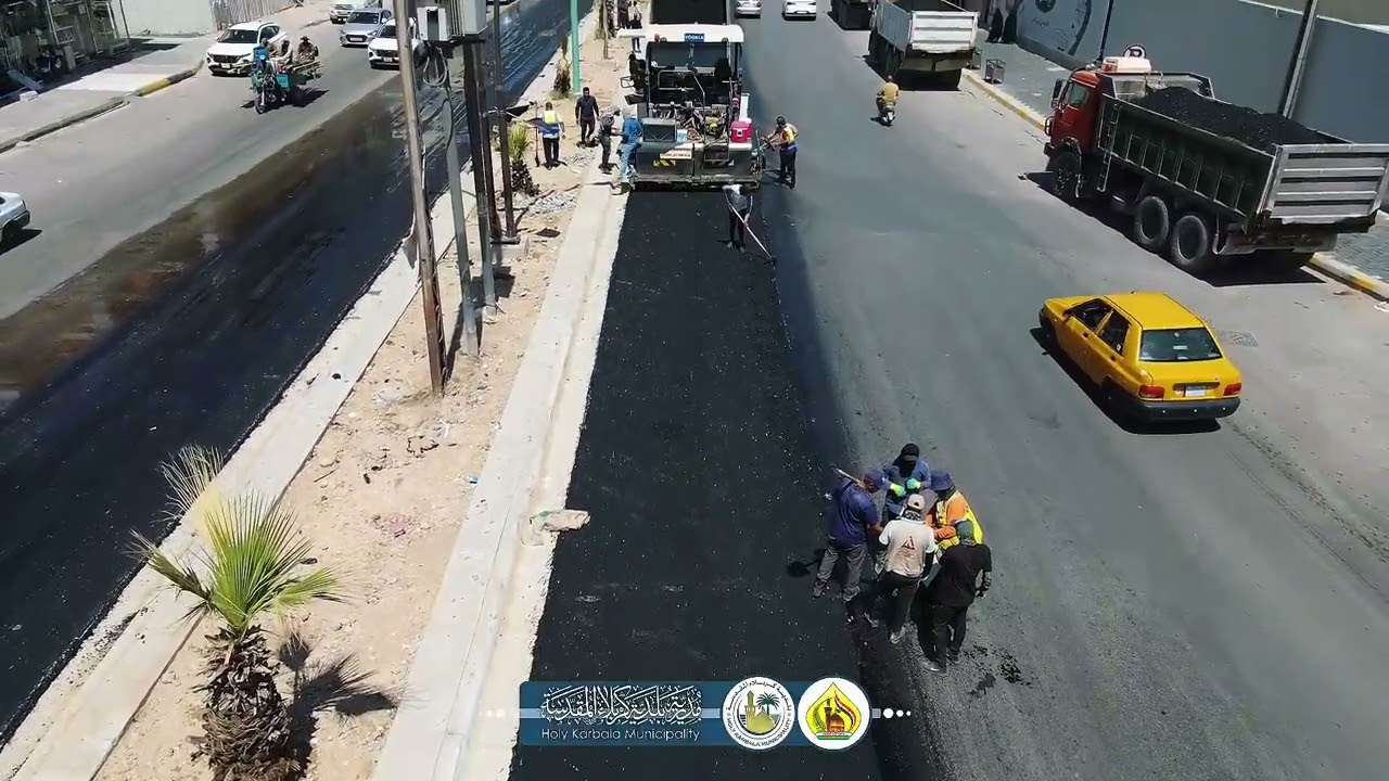 محافظة كربلاء/ توسعة وتبليط شارع حيوي ضمن خطة تطوير الطرق في كربلاء