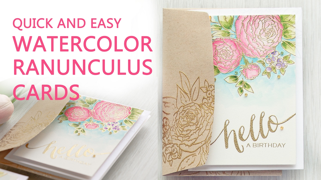 Watercolor Ranunculus Cards