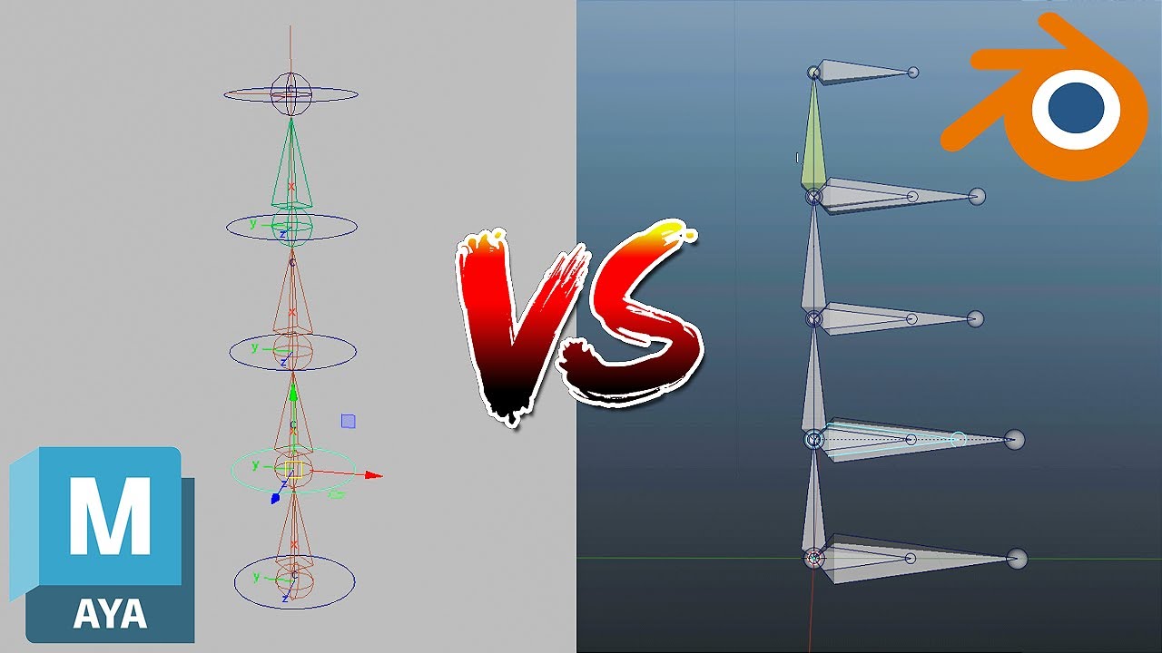 Blender vs Maya | Building a Spine Rig using Spline IK Handle | Advance 3D Rigging