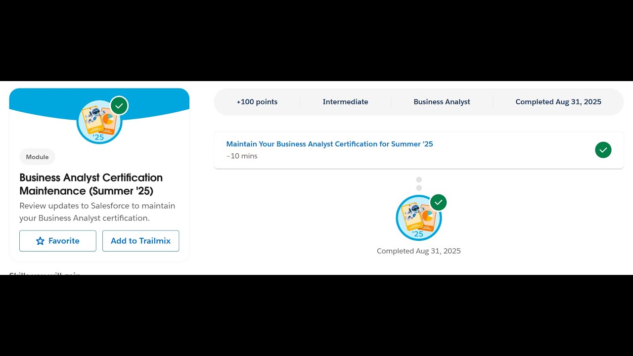 Business Analyst Certification Maintenance (Summer '25) | Salesforce