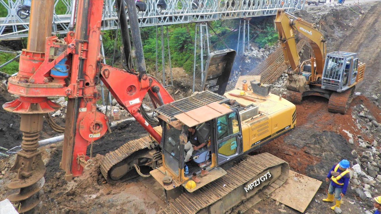 Excavator Drilling Rig Sany SR150C Digging Bridge Foundation Hole
