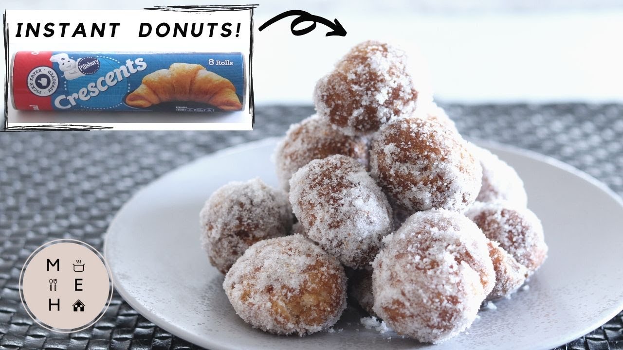 2 Ingredient Donuts - Dessert in 10 Minutes! (Crescent Rolls Recipe) | No Talking | Make Eat Home
