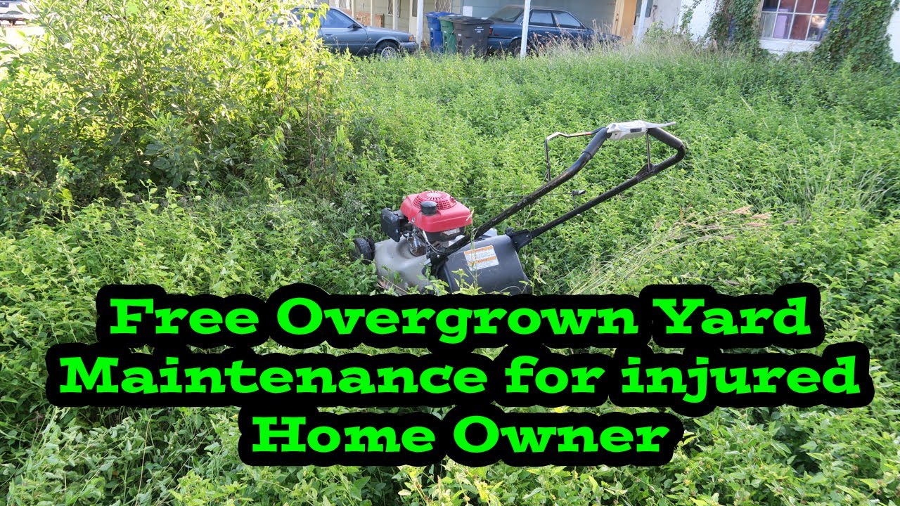 Free Overgrown Yard Maintenance for Injured Home Owner | Free City Violation Cut | Satisfying Result