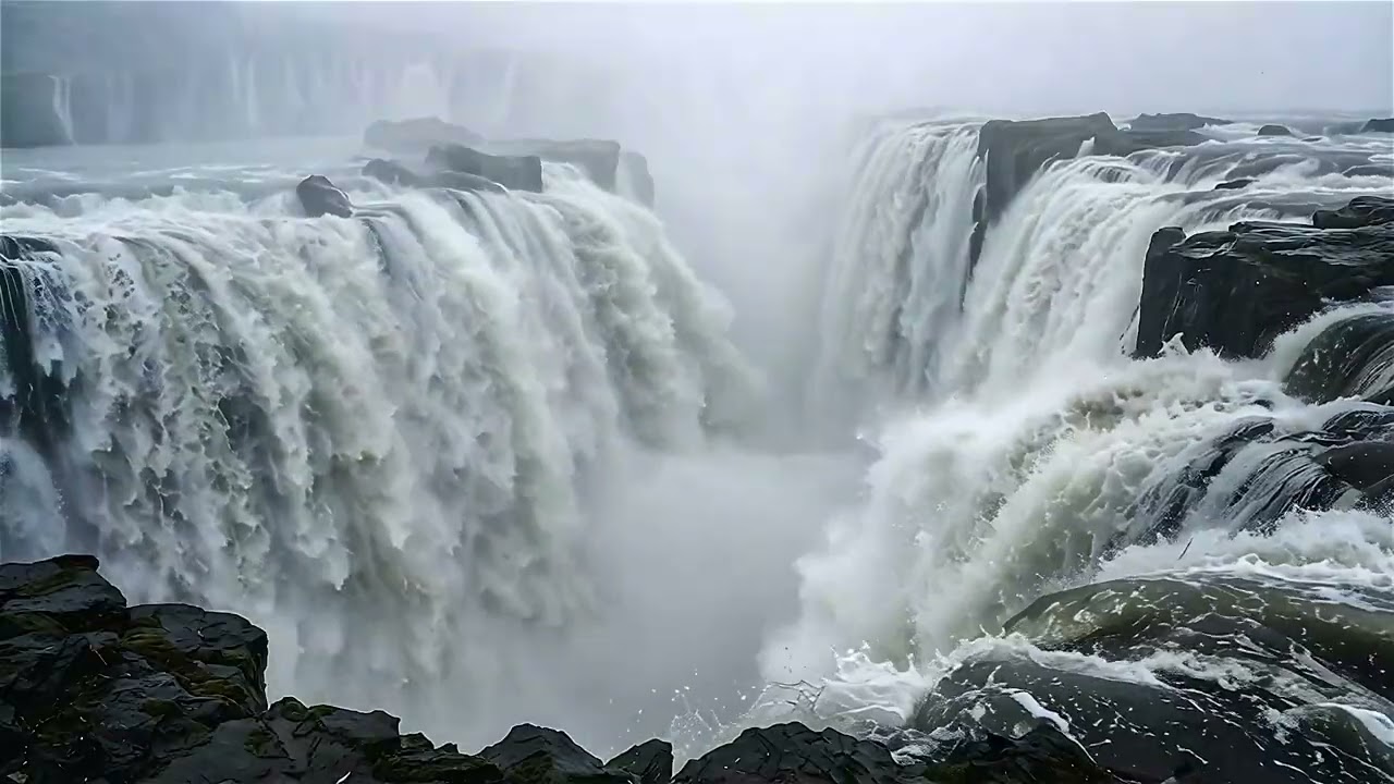 Amazing Forest Waterfalls | Waterfall with Sound | Ambiance for Restful Sleep Relaxing Nature Sounds