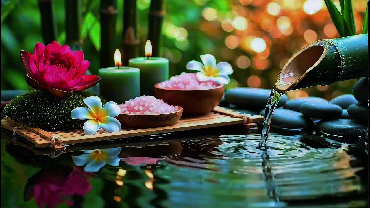 Relaxing Sleep Music with Bamboo Water Sound🌿Insomnia Relief,Calm Anxiety,Stress Relief & Meditation