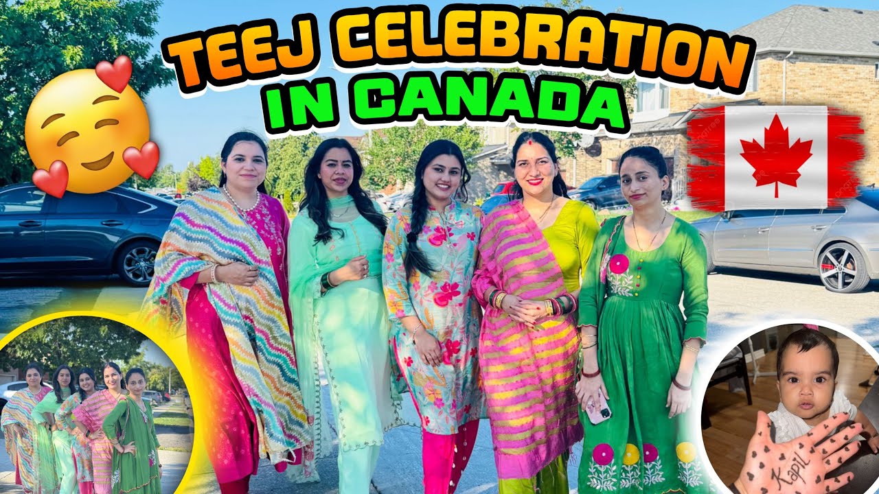 Teej celebration in Canada🇨🇦| Party vlog❤️| Bhot maza aaya🥳| Life in Canada🇨🇦