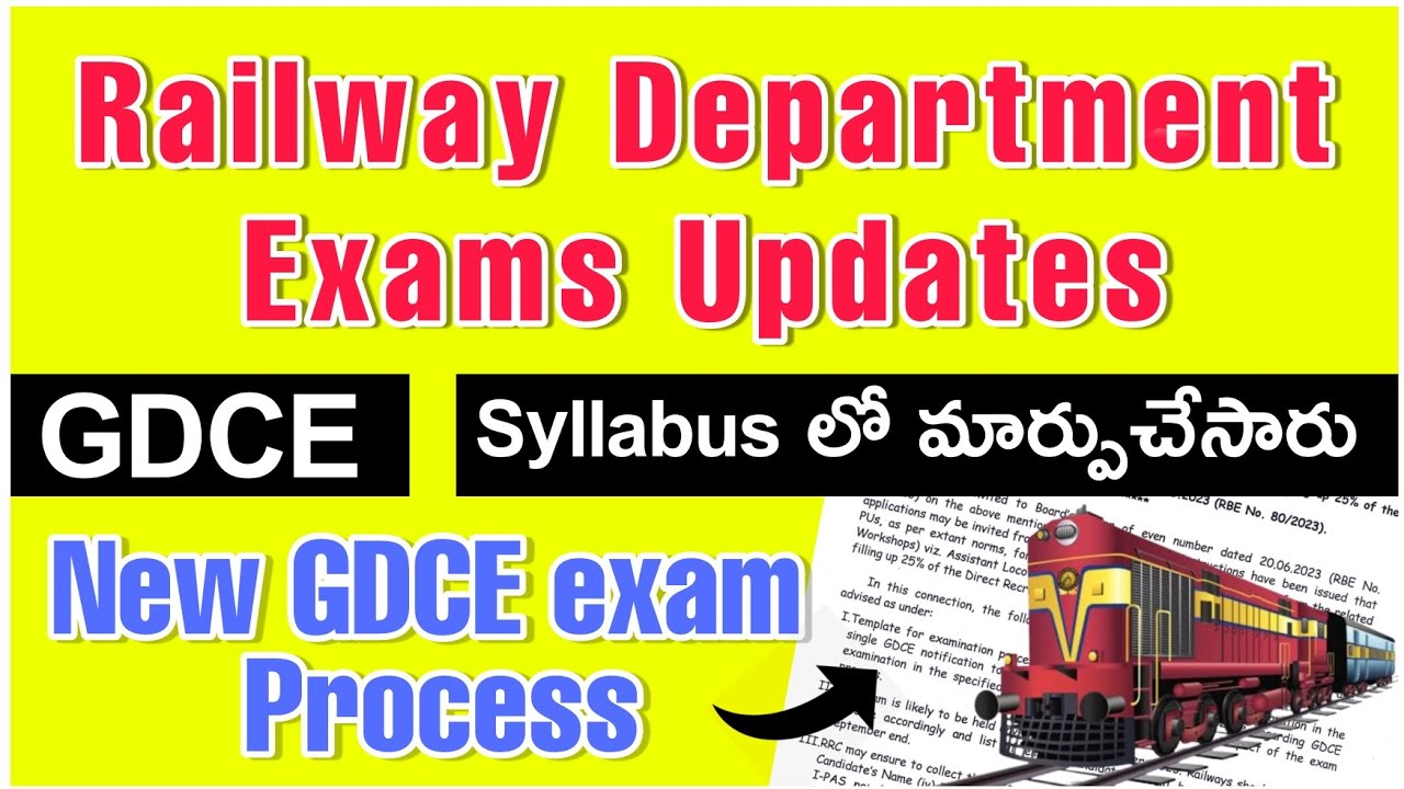 Railway department Exams Updates || GDCE Syllabus  || Telugu Railways.