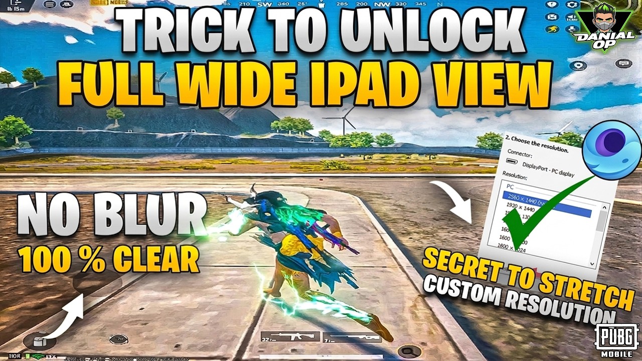 How to Get Full Wide iPad View in PUBG Mobile Gameloop Emulator ( Custom Resolution & No Blur ) 2026