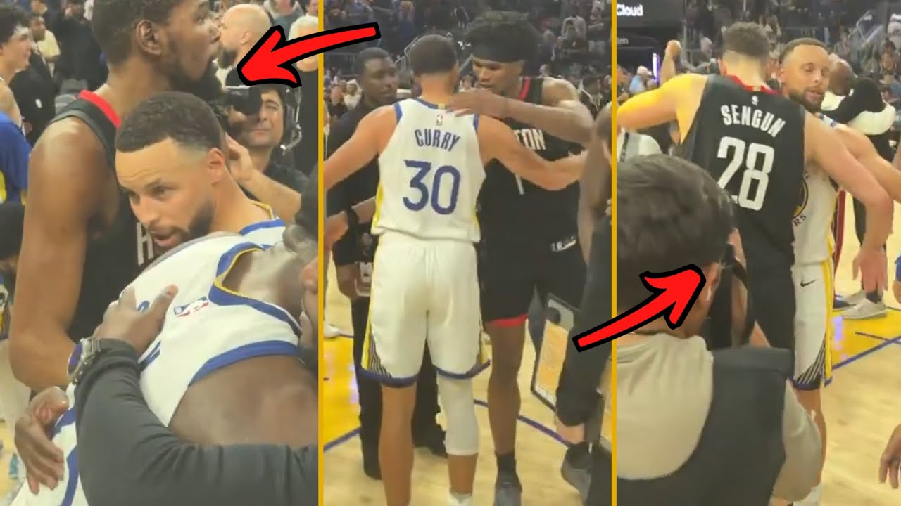 Steph Curry Embracing Kevin Durant, Alperen Sengun & Thompson After Warriors Big Loss vs. Rockets!