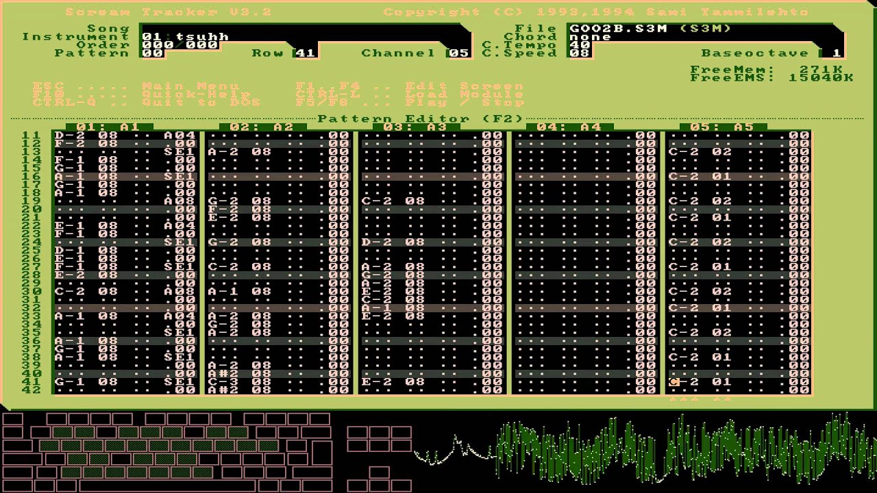 Making songs with Scream Tracker 3