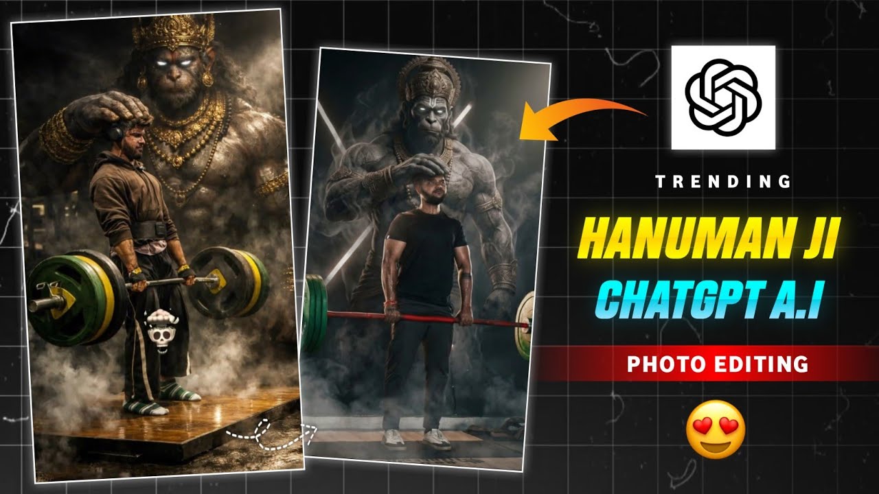 Bajrangbali Ai Gym Photo Editing Tutorial | Instagram Trending Hanuman Ai Photo Reel Editing Chatgpt