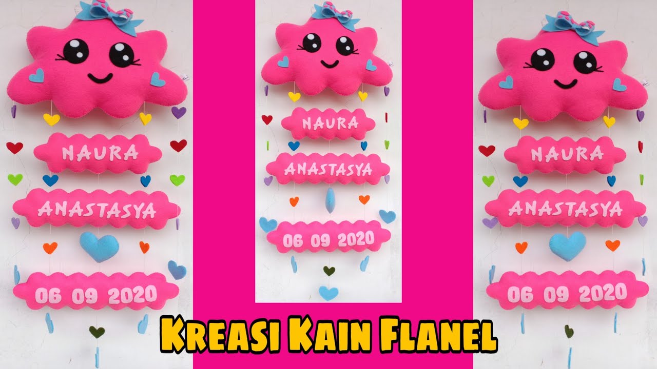 Cara mudah membuat Hiasan dinding kamar dari kreasi kain flanel  - ideas feltro #felt #fieltro