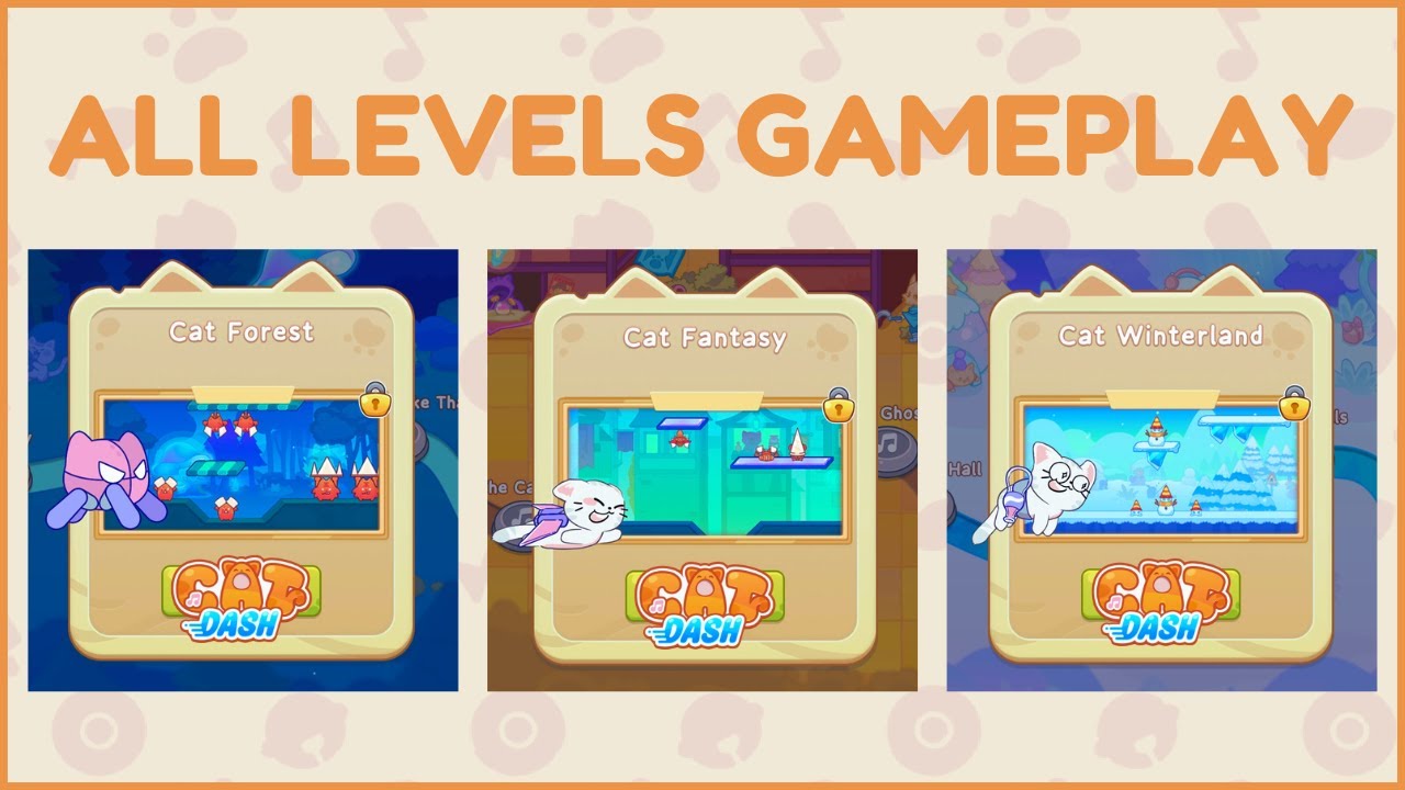 Cat Dash | All Levels Gameplay | Geometry Dash Style Music Runner