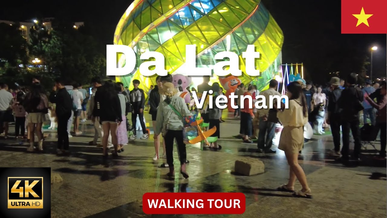 4K 60FPS Da Lat, Vietnam 🇻🇳 | Yersin Park | Lam Vien Square | GO Supermarket Mall Walking Tour
