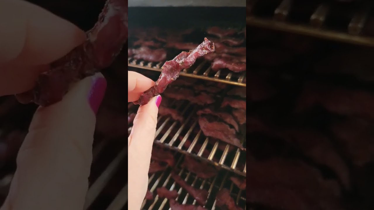 Smoked Jerky with #venison or #beef #traeger #shorts #food #meat