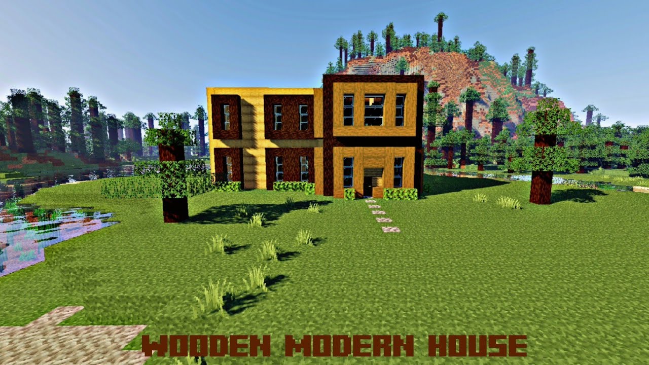 Minecraft Tutorial - Wooden Modern House (2023)