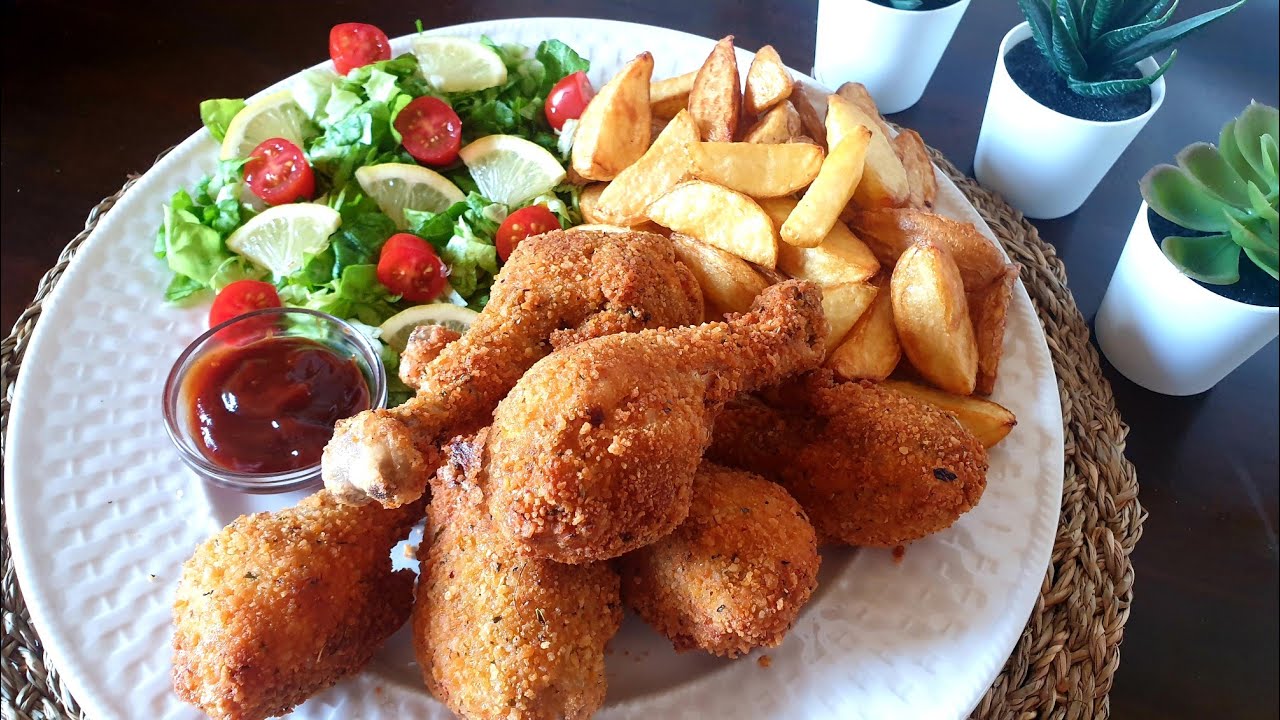 افخاذ الدجاج مقلية و مقرمشة بطريقة سهلة ولذيذة 🍗🍗fried chicken thighs
