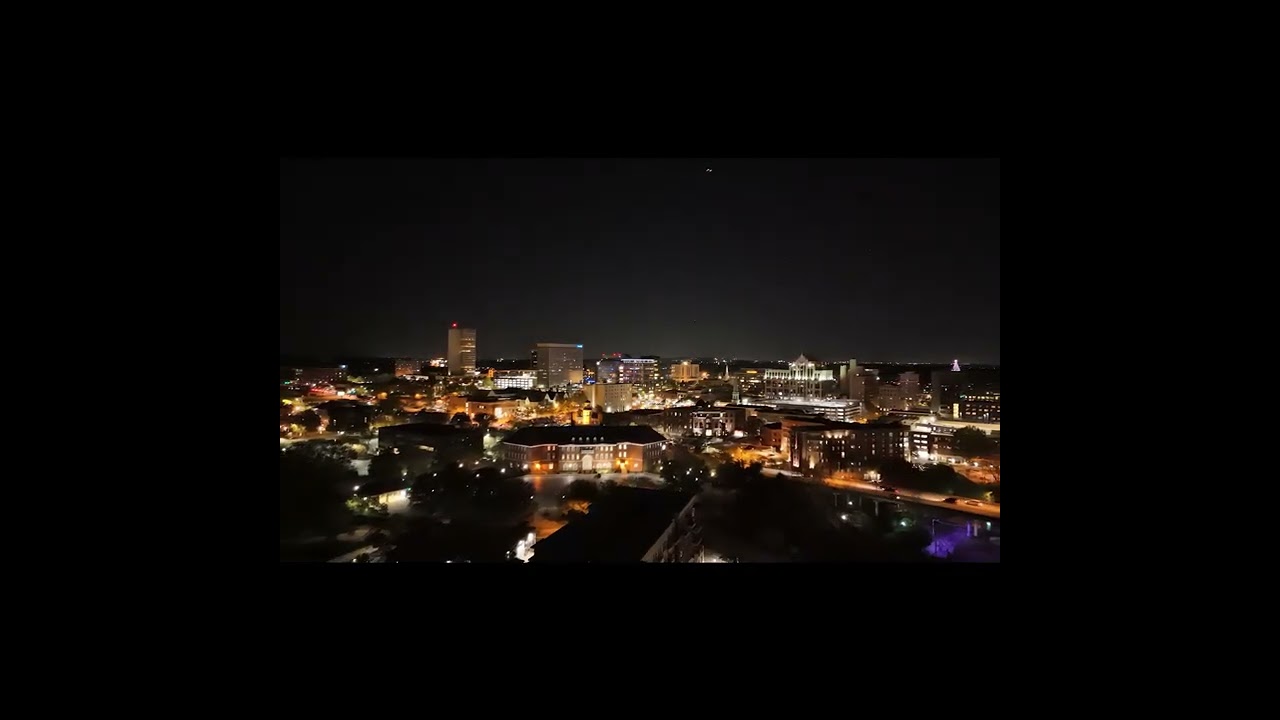 DJI Mini 4 Downtown Greenville SC Night Flight 4K Video