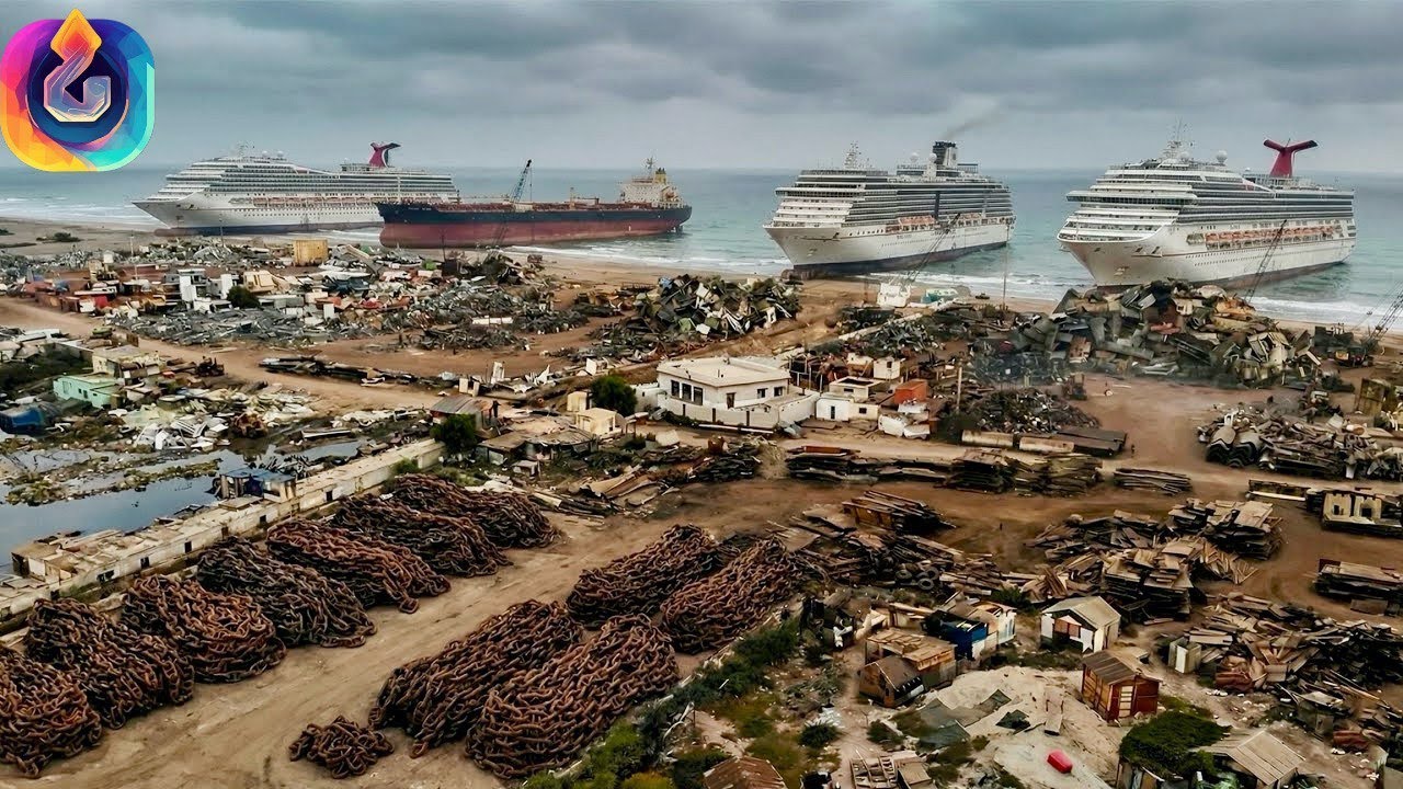 Wie riesige, ausrangierte europ&auml;ische Schiffe recycelt werden.