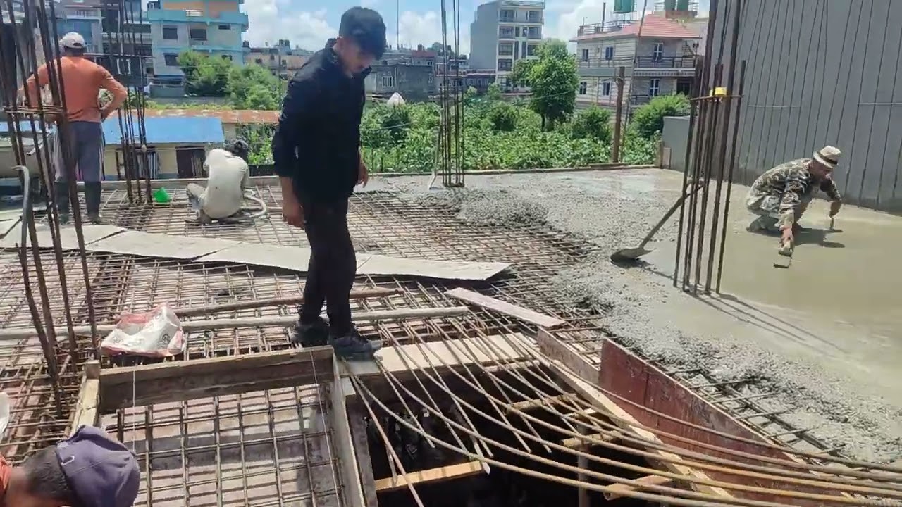 Epic Slab Casting Time Lapse: Full RCC Roof Pouring Process! 🏗️⏱️ Nepal Construction