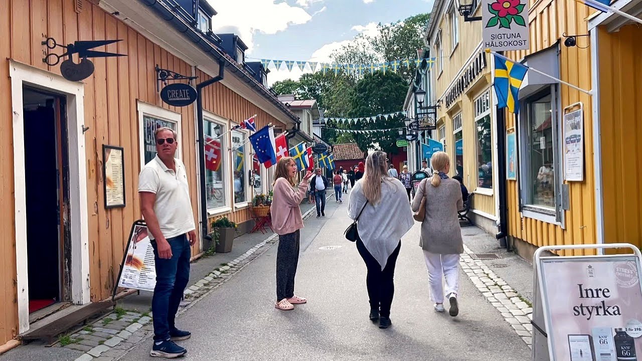 Stockholm Sigtuna: Sunny Saturday Afternoon Walk, a Charming Town.