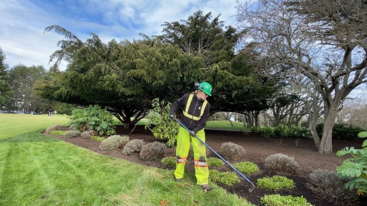 Keeping the GARDENS TIDY on the GOLF COURSE in the WINTER SEASON-Work Day as a Gardener in 🇨🇦