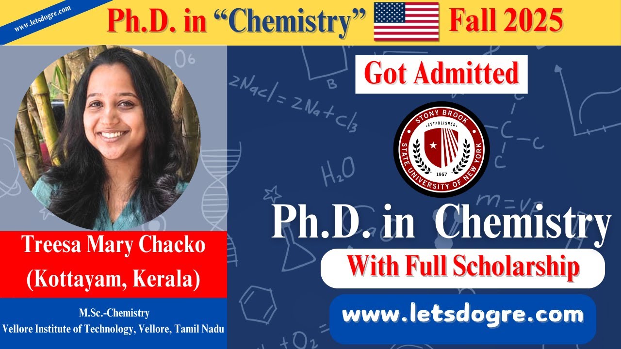PhD-Chemistry-Stony Brook-USA | Fall-25 | USA F1 VISA Approved at Chennai