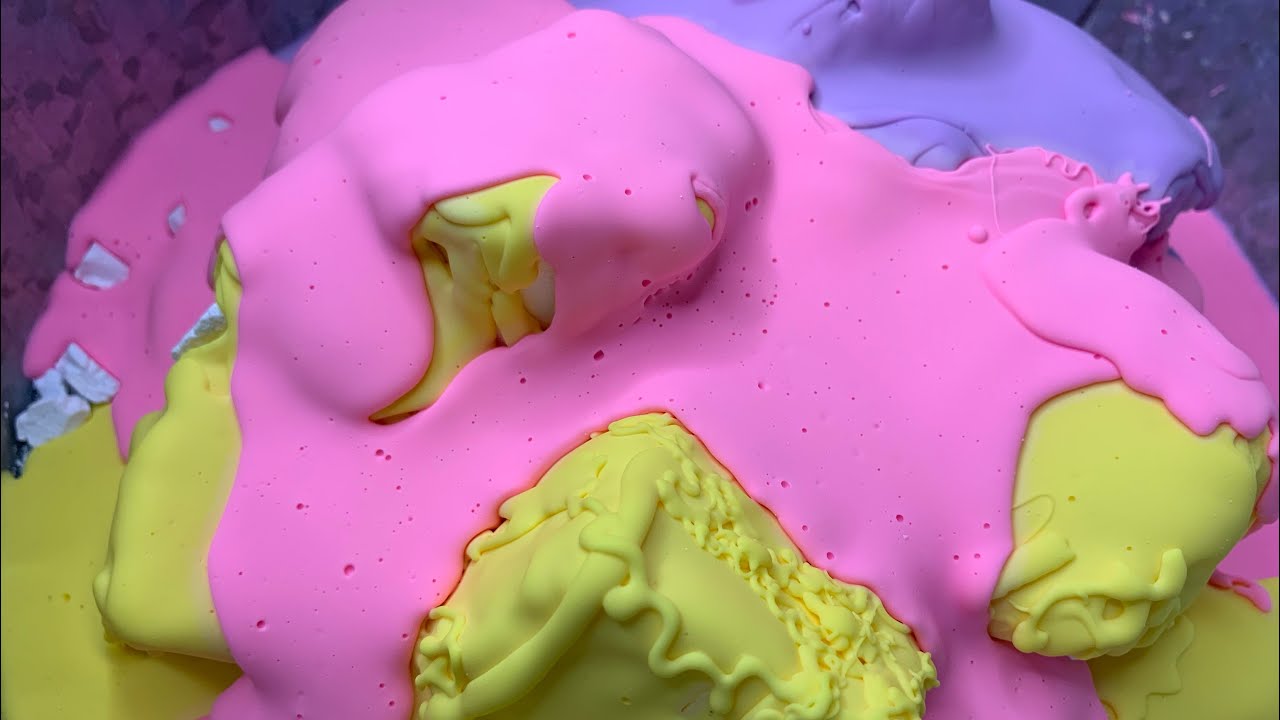 ASMR• Easter colors Cornstarch & Z Gym Chalk crumble 💛💖💜