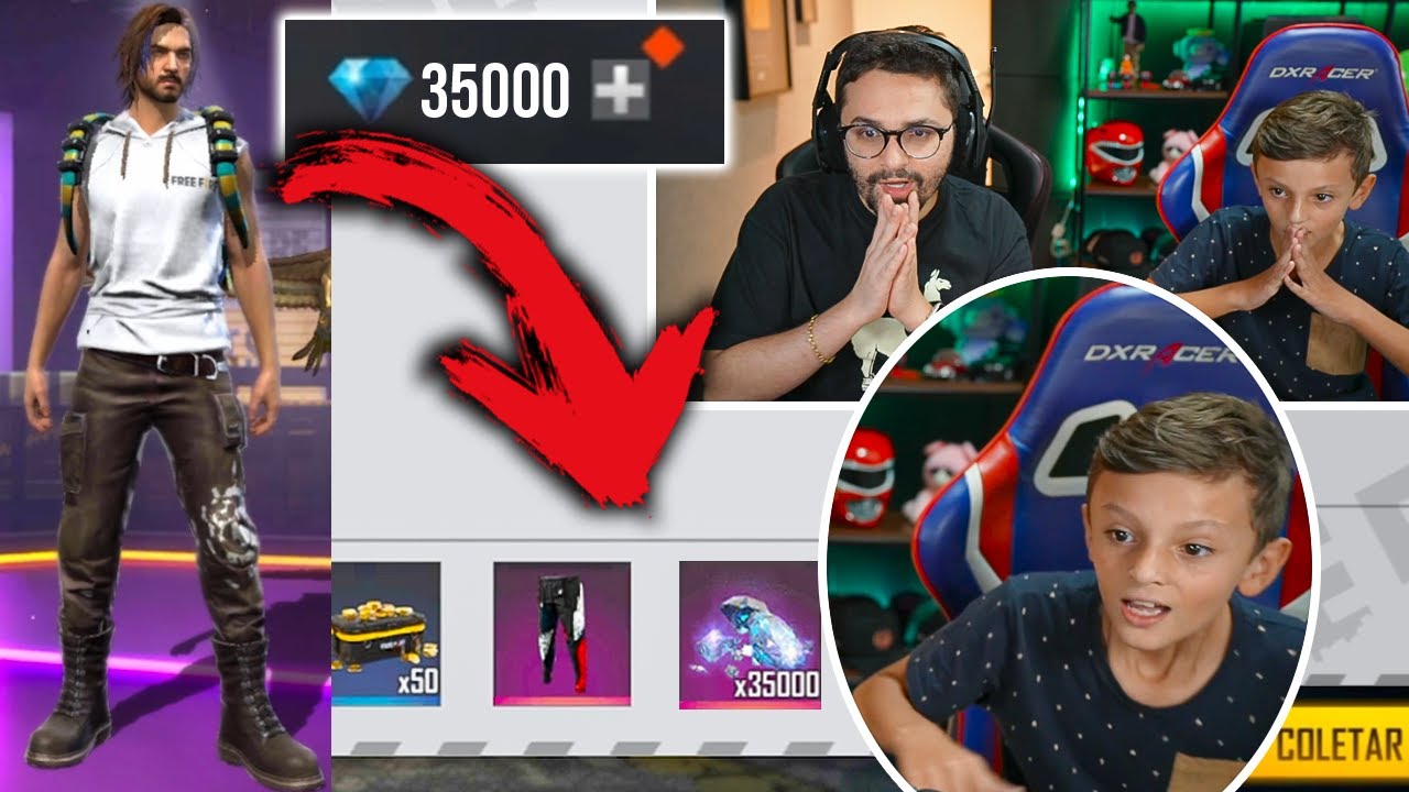 O SONHO DESSA CRIANÇA ERA TER UMA ÚNICA SKIN NO FREE FIRE E...