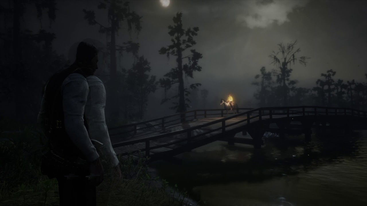 Red Dead Redemption 2 - Night Swamp Ambiance (music, frogs, crickets, train)