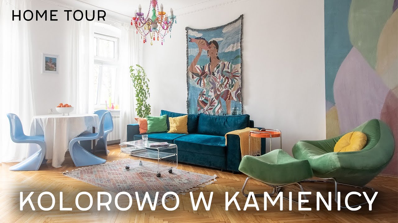 Kolorowe mieszkanie w kamienicy - meble z drugiej ręki, dekoracje DIY i sprytne pomysły | HOME TOUR