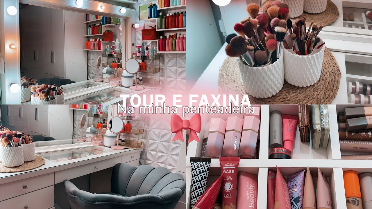 TOUR + ORGANIZAÇÃO da minha penteadeira🎀✨ #explorar