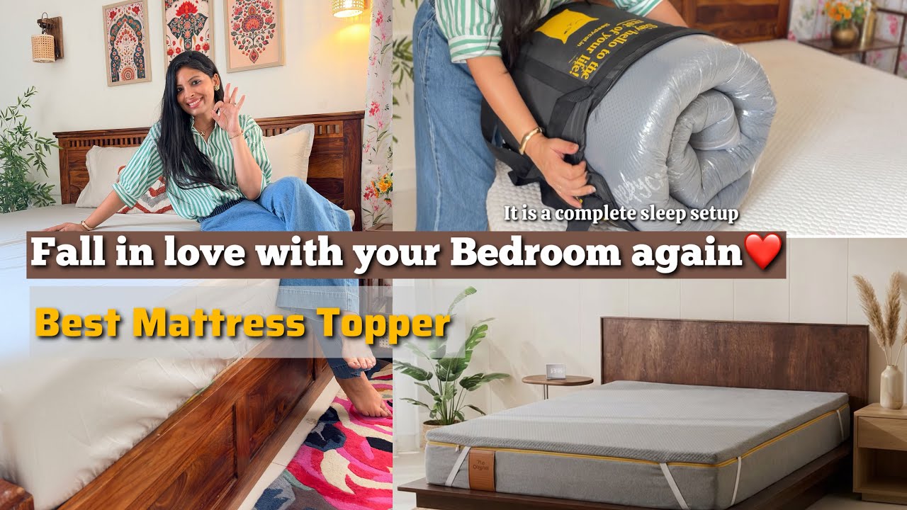 Bedroom Makeover with *SleepyCat* 🛌 Sleep  Essentials - Mattress topper, Cloud Pillow & Bedsheets 😴💤