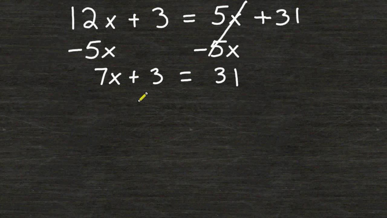 Solving Equations With A Variable On Both Sides
